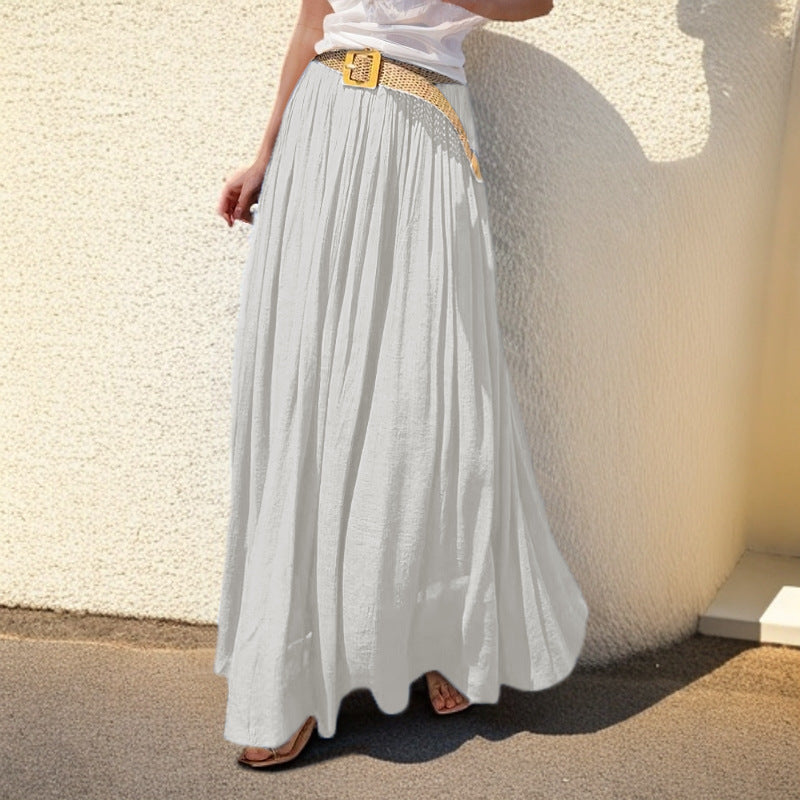 Women's maxi skirt with flowing cut and elastic waistband NOVAE