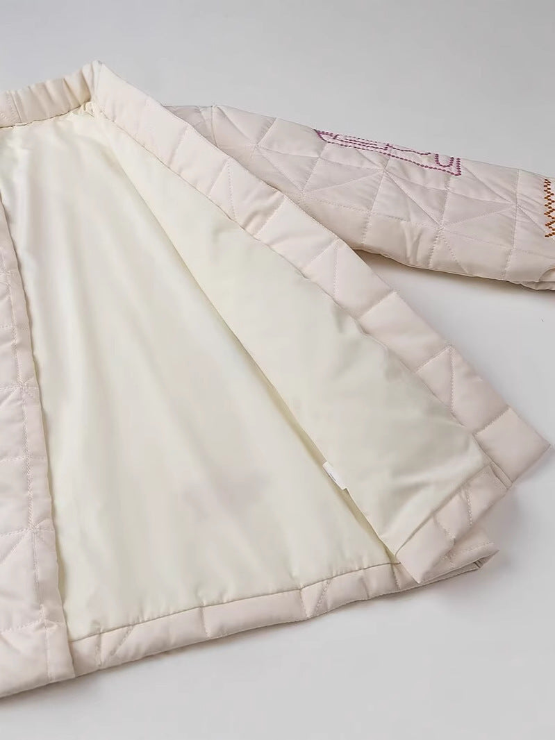 Women's quilted jacket with creative embroidery design NOVAE