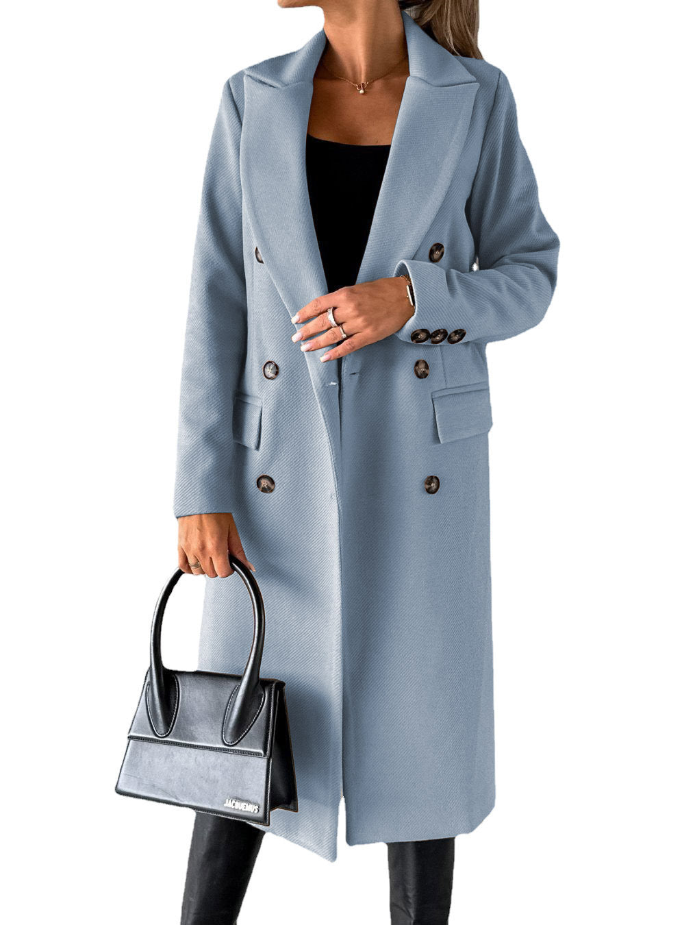 Women's elegant and timeless trench coat with double button placket and practical pockets NOVAE