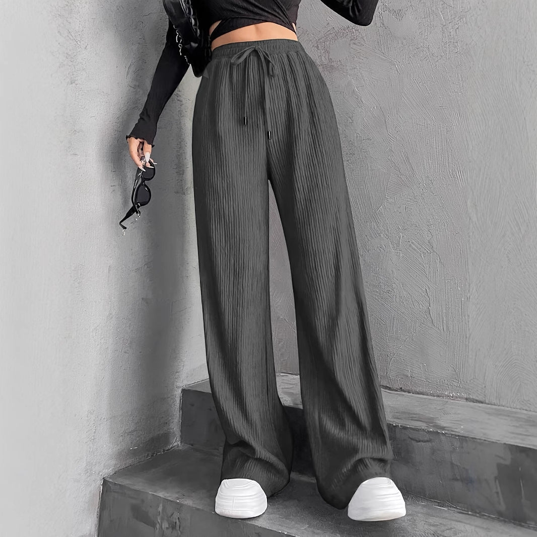Women's wide pleated trousers with elasticated waistband NOVAE