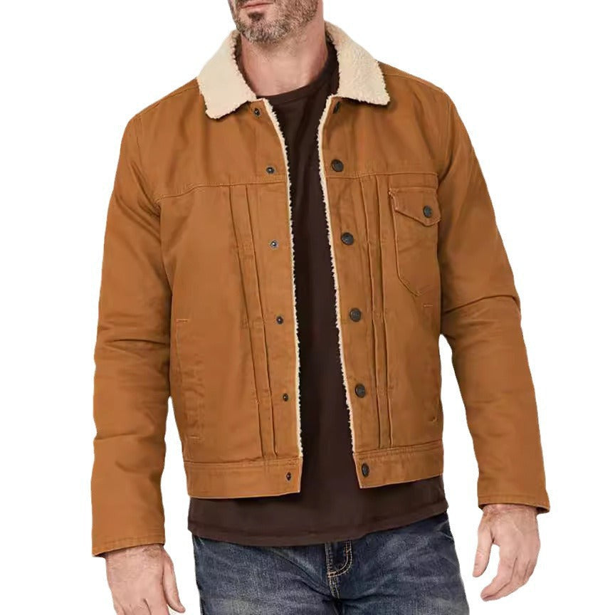 Men's cozy denim jacket with sherpa lining NOVAE