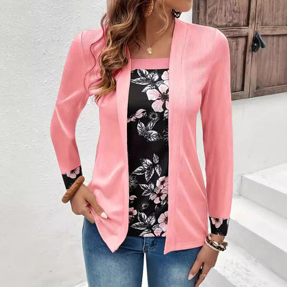 Women's Casual Cardigan with Floral Accents NOVAE