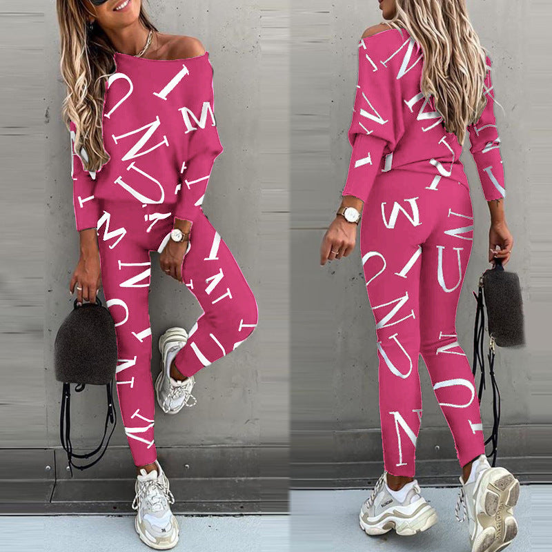 Women's pajama set with long-sleeved top and elasticated pants NOVAE