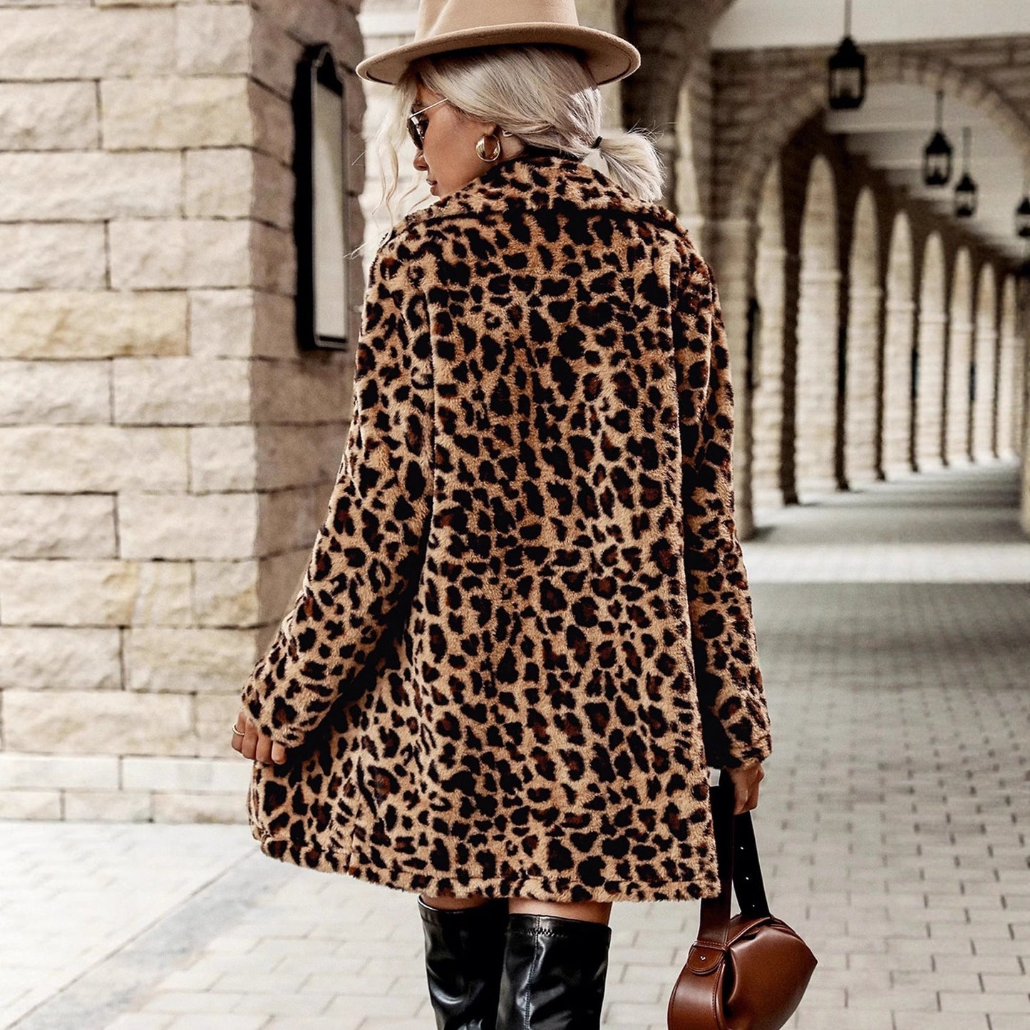 Women's luxury leopard-print fur jacket NOVAE
