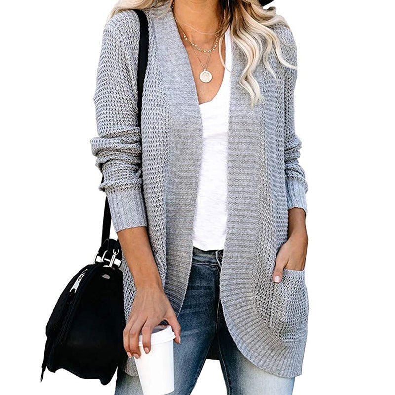 Women's open-front cardigan with practical pockets NOVAE