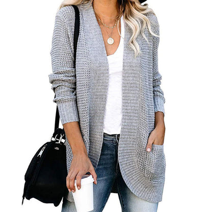 Women's open-front cardigan with practical pockets NOVAE