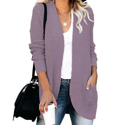 Women's open-front cardigan with practical pockets NOVAE