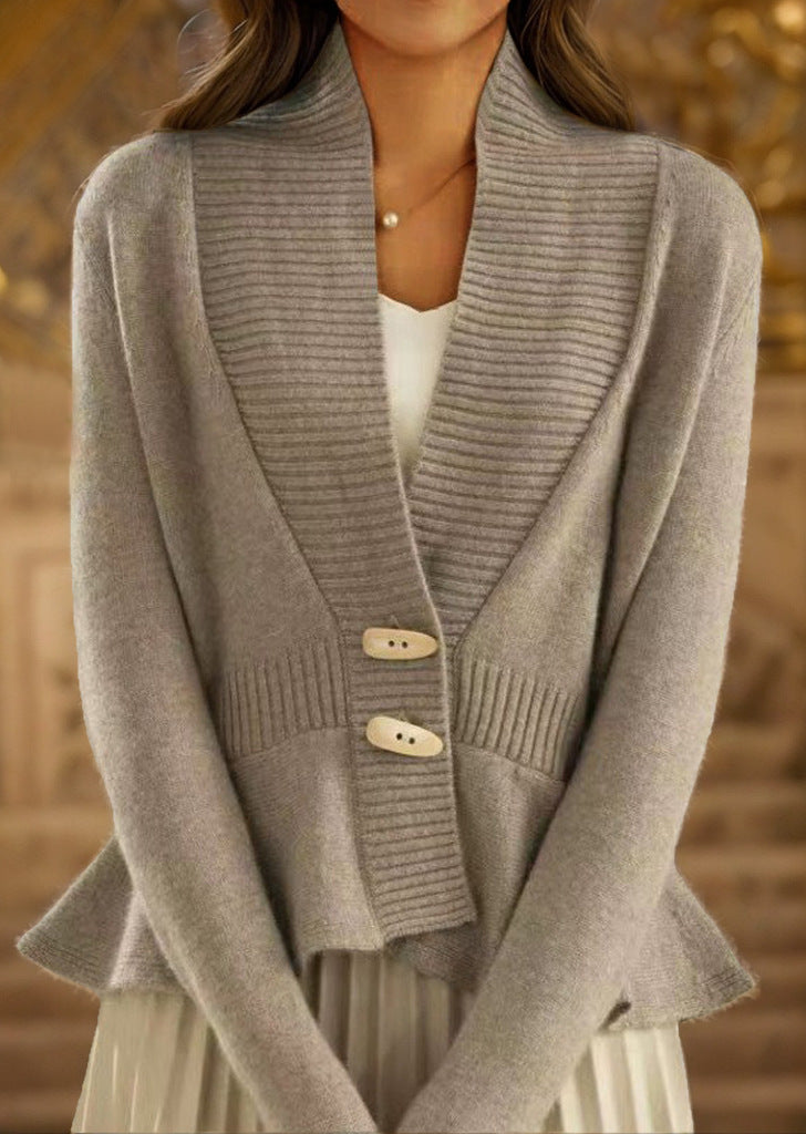 Women's cardigan with asymmetrical cut and decorative buttons NOVAE