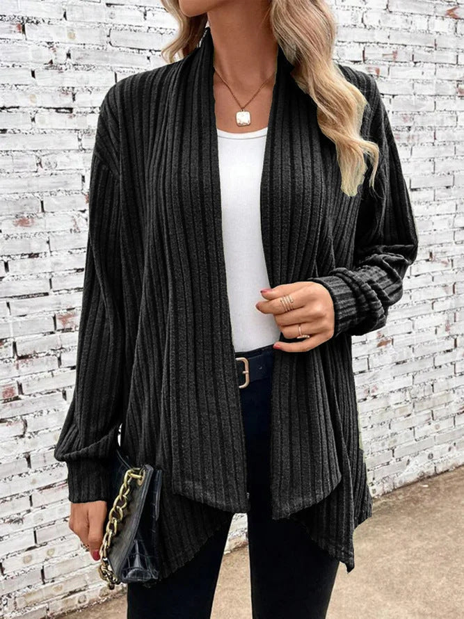 Women's casual knit cardigan with distinctive ribbed design NOVAE