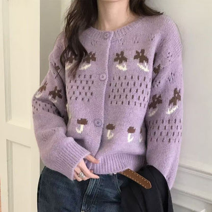 Women's cardigan with playful animal motif and button closure NOVAE