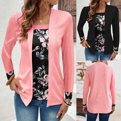 Women's Casual Cardigan with Floral Accents NOVAE