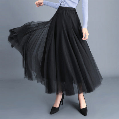 Women's Elegant Tulle Skirt with Voluminous Cut and Elastic Waistband NOVAE
