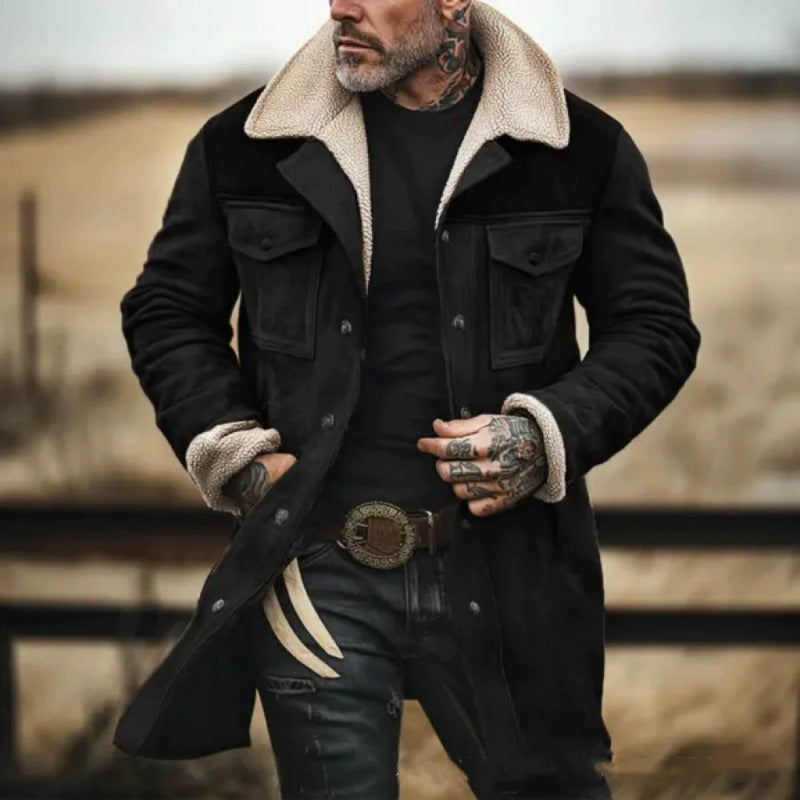 Men's playfully chic suede jacket with warm fleece lining NOVAE