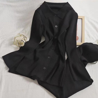 Women's knit sweater with classic collar NOVAE