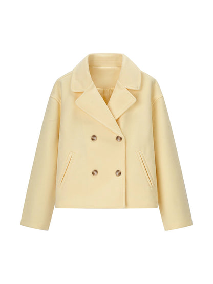 Women's fashionable, short double-breasted jacket with side pockets NOVAE