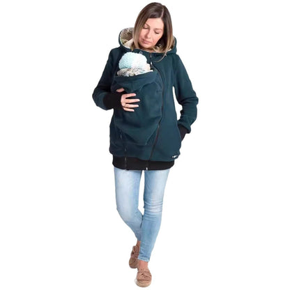 Women's carrier jacket made of cozy fleece with an extended cut NOVAE