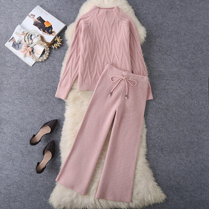 Women's set consisting of a knitted sweater and wide-leg trousers NOVAE