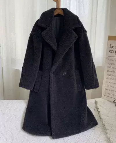 Women's cozy oversized winter coat with soft teddy fleece NOVAE