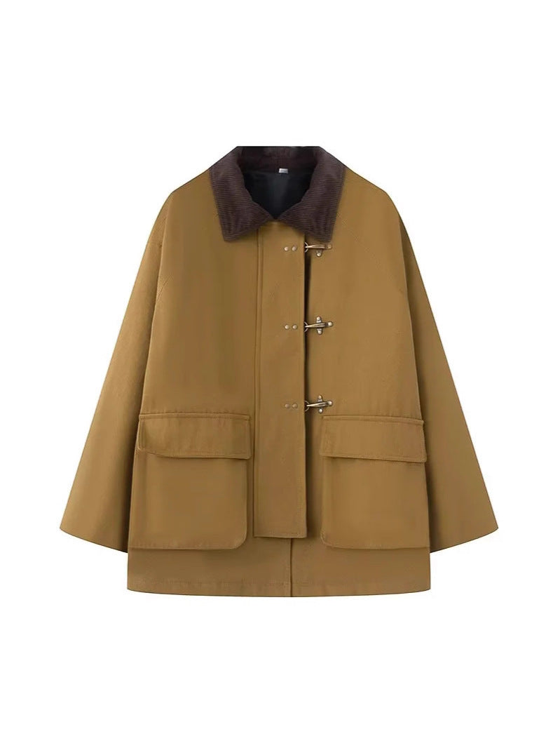 Women's oversized trench jacket with classic stand-up collar and practical pockets NOVAE