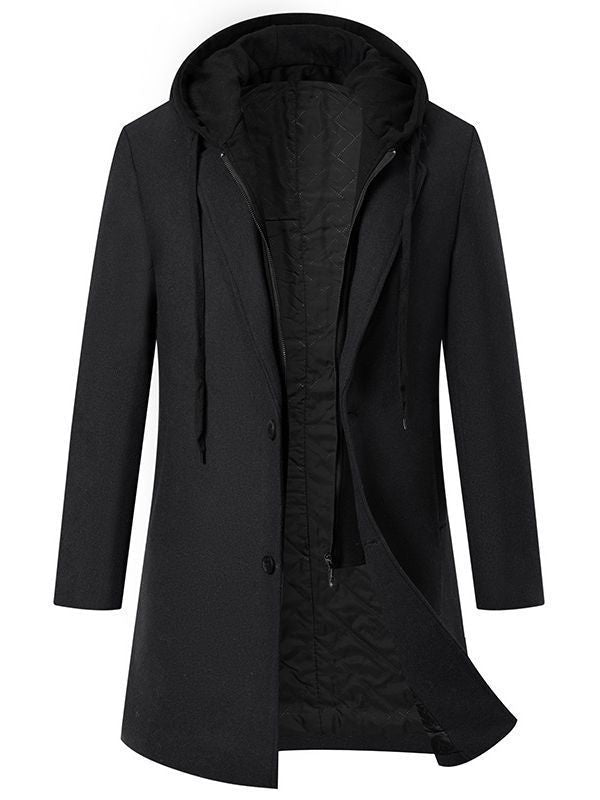 Men's elegant transitional coat with detachable hood NOVAE