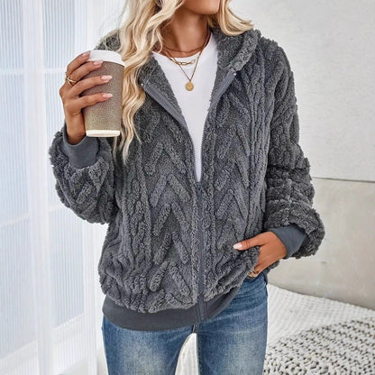 Women's textured fleece jacket NOVAE
