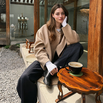 Women's timeless wool jacket in a minimalist design NOVAE