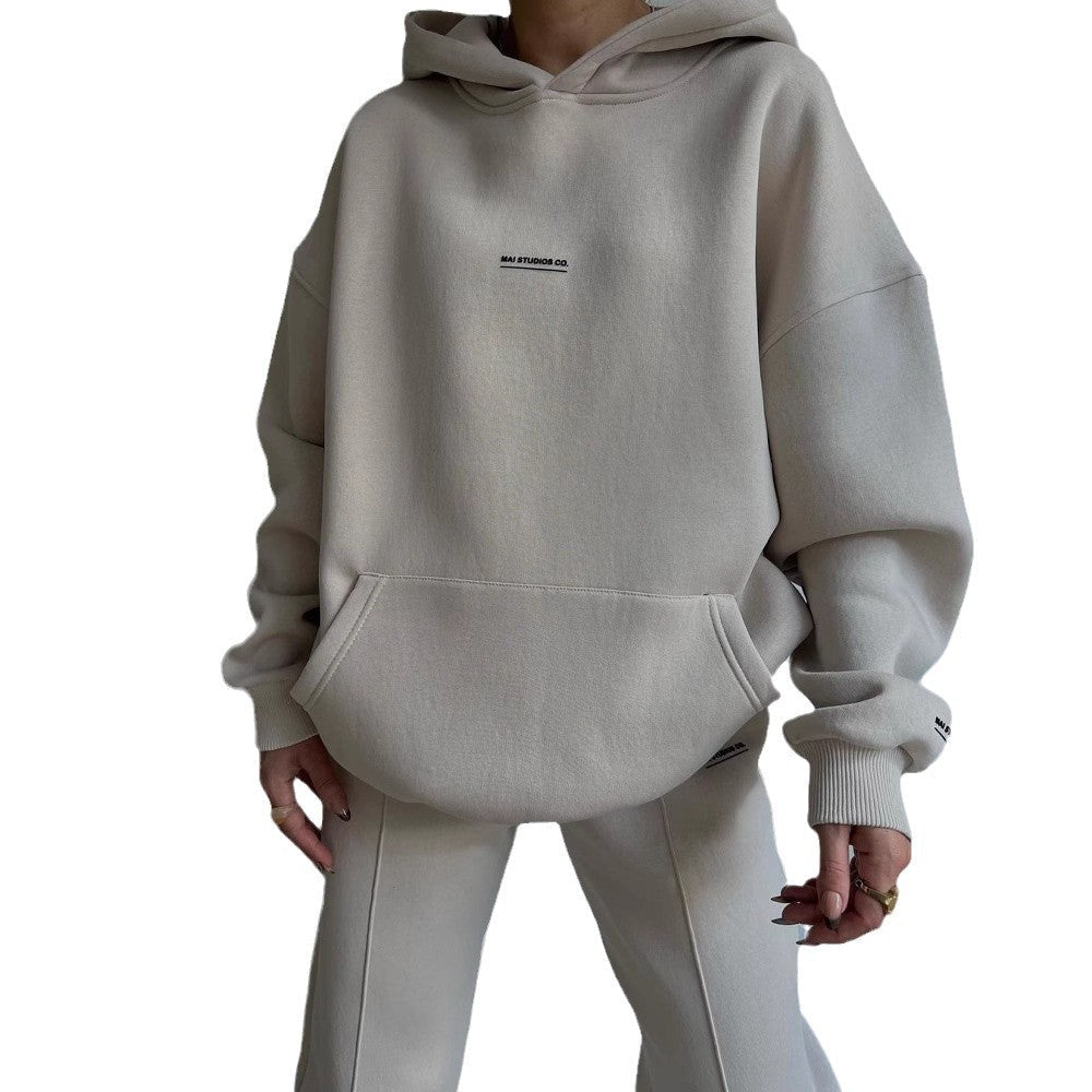 Women's Comfortable Oversized Hoodie with Kangaroo Pocket and Modern NOVAE Logo