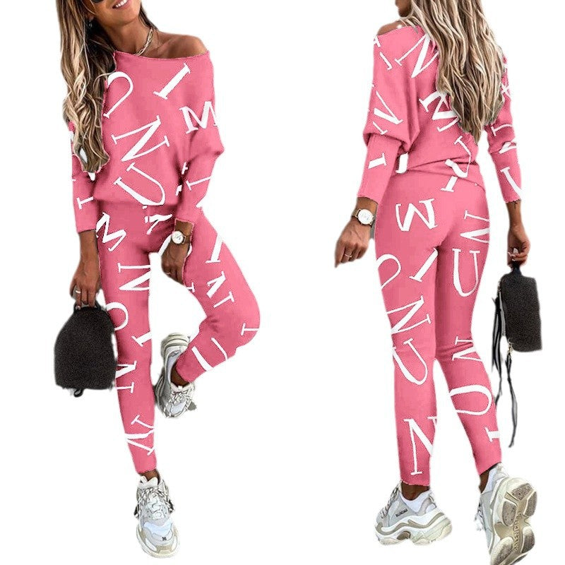 Women's pajama set with long-sleeved top and elasticated pants NOVAE
