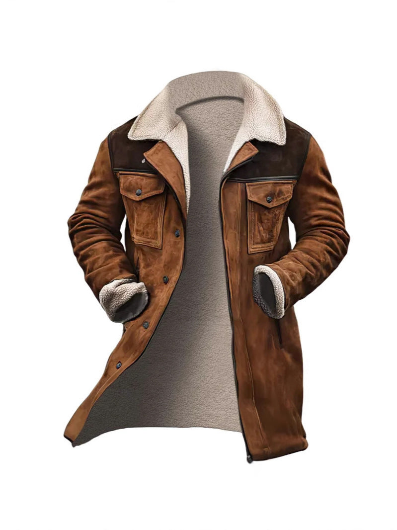 Men's playfully chic suede jacket with warm fleece lining NOVAE
