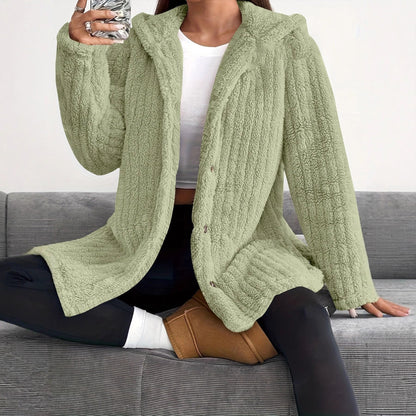 Women's hooded jacket made of soft fleece NOVAE