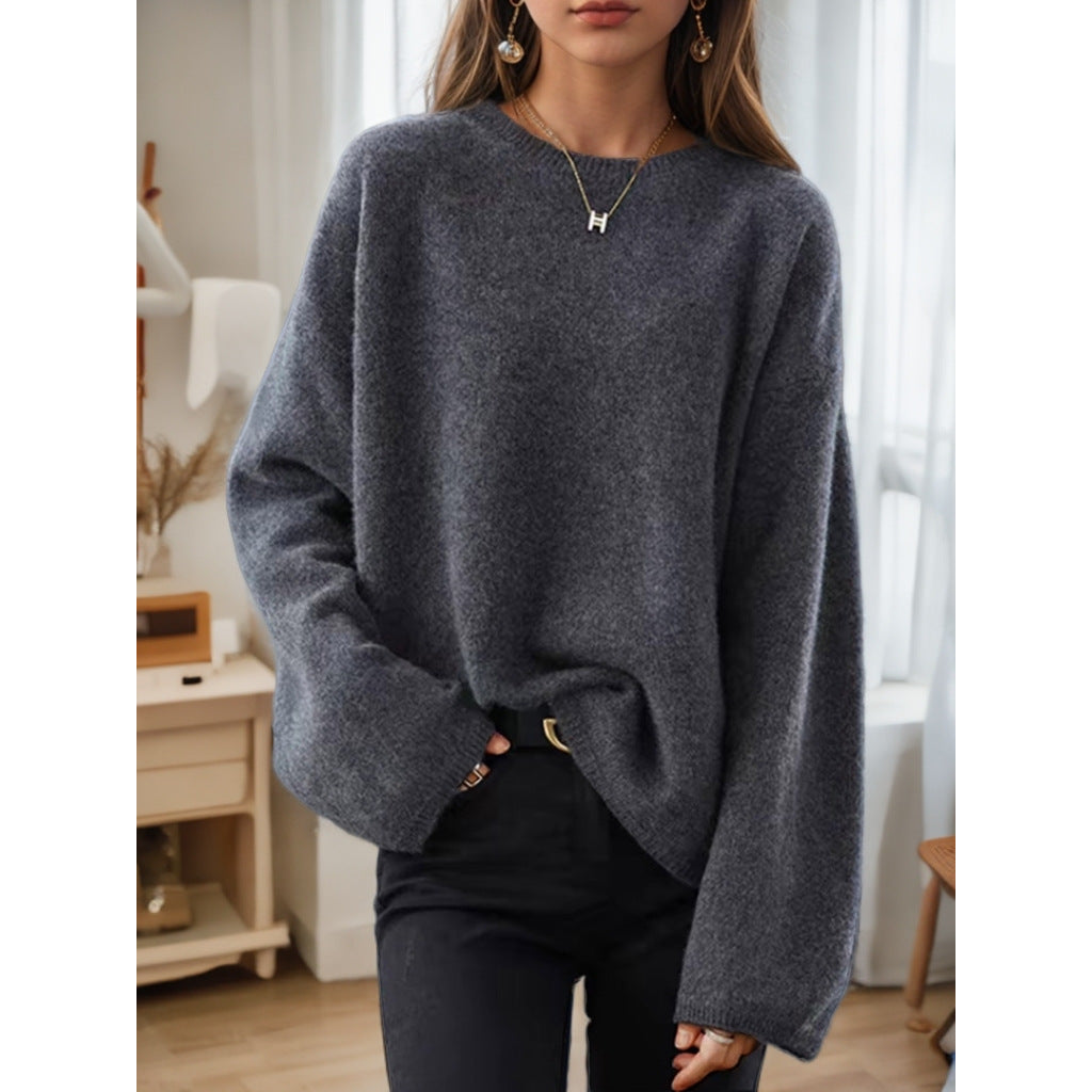 Women's Comfortable Knit Sweater with a Relaxed Fit and Wide Sleeves NOVAE