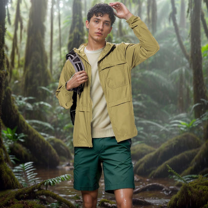 Men's lightweight and breathable outdoor jacket with hood NOVAE