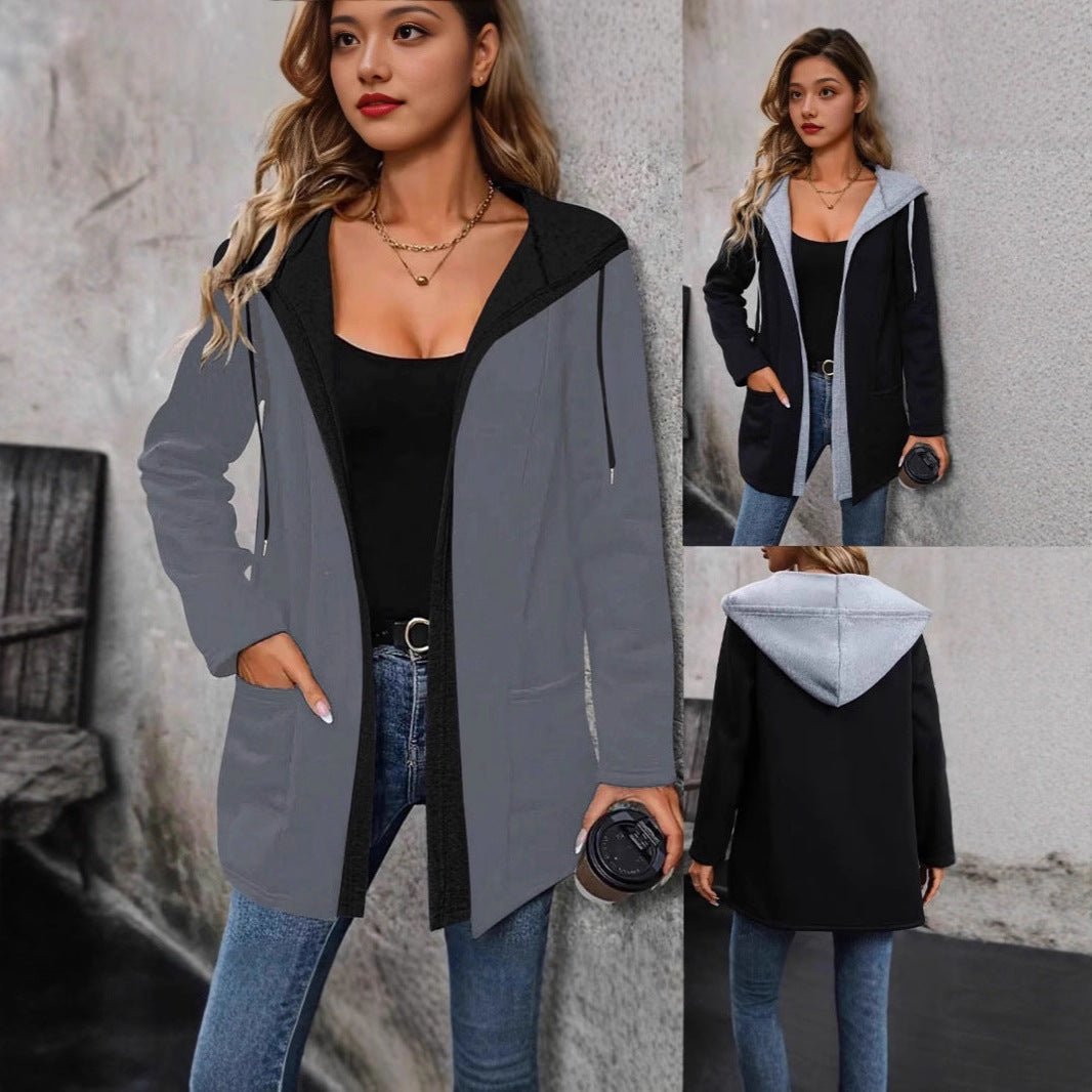 Women's casual hooded jacket with practical pockets and a modern cut NOVAE