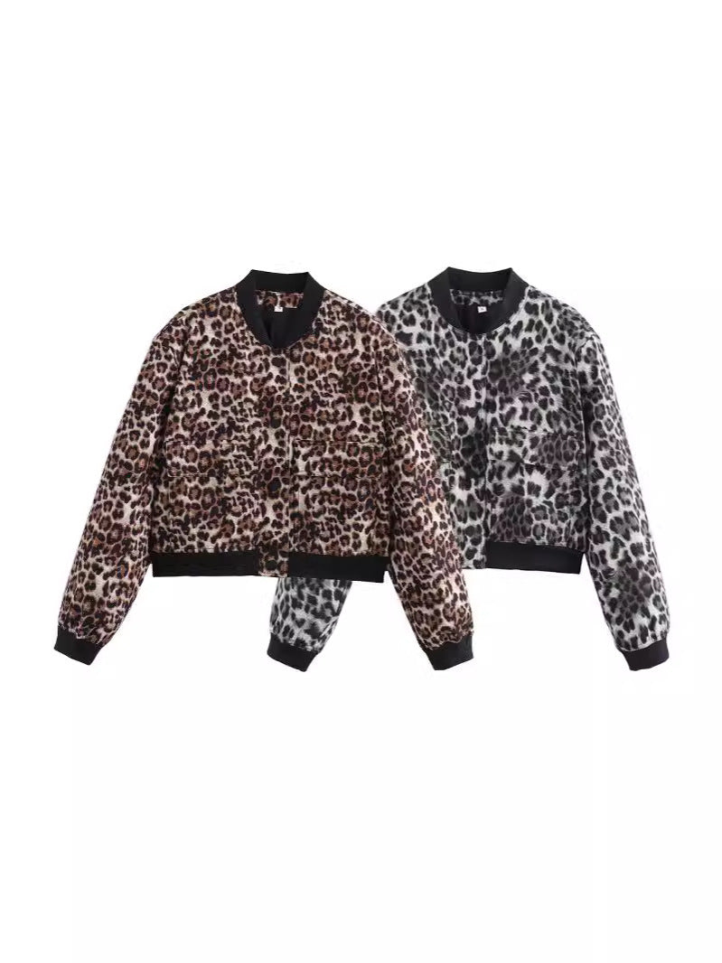 Women's fashionable bomber jacket in animal print NOVAE