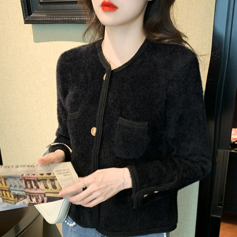 Women's elegant cardigan with gold buttons NOVAE