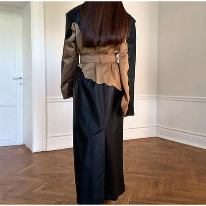 Women's Fashionable Windbreaker Coat with Belt and Pockets NOVAE