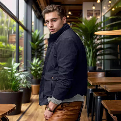 Men's modern corduroy jacket with practical pockets NOVAE