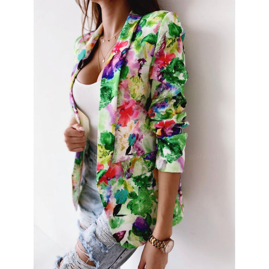 Women's blazer with floral design and figure-flattering cut NOVAE