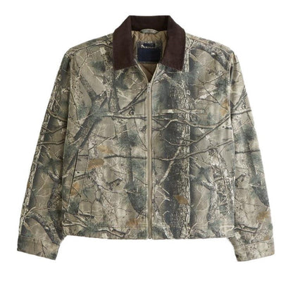 Men's casual jacket in a modern camouflage design with a high-closing collar NOVAE