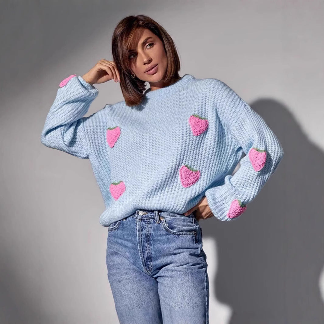 Women's sweater with unique heart design NOVAE