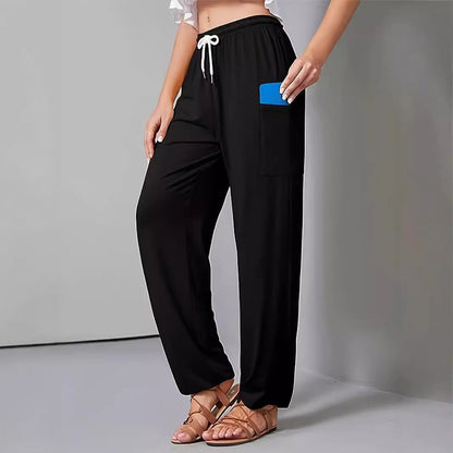 Women's Comfortable Leisure Trousers with Practical Pockets and Elastic Waistband NOVAE