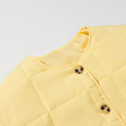 Women's quilted transitional jacket with practical snap fasteners and pockets NOVAE