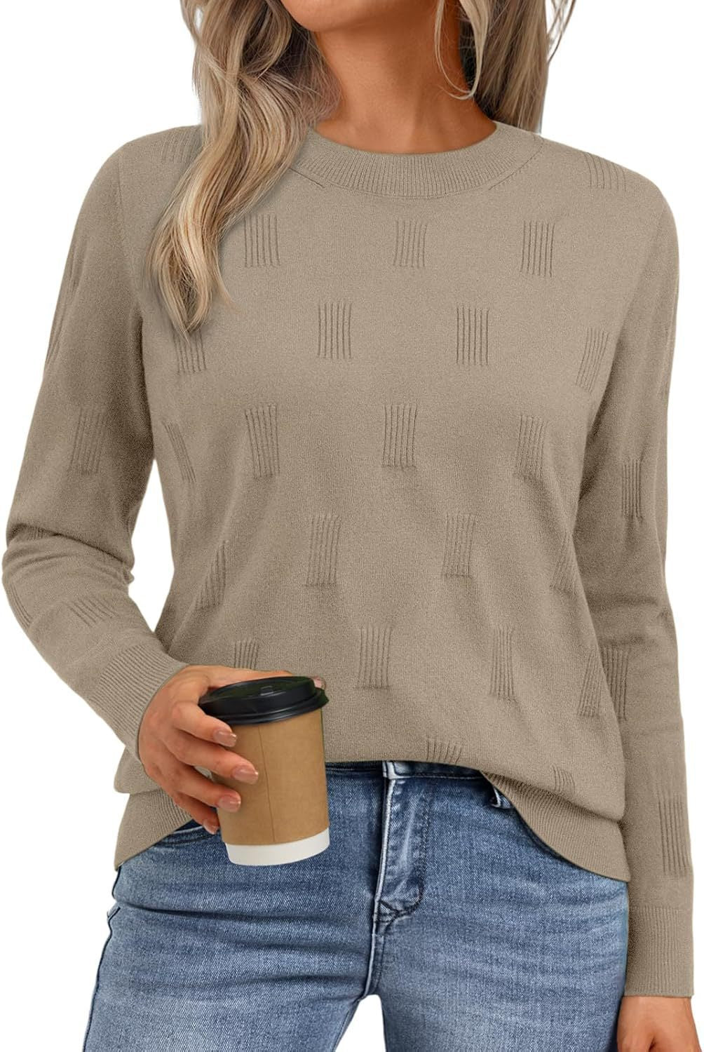 Women's Elegant Knit Sweater with Textured Pattern NOVAE