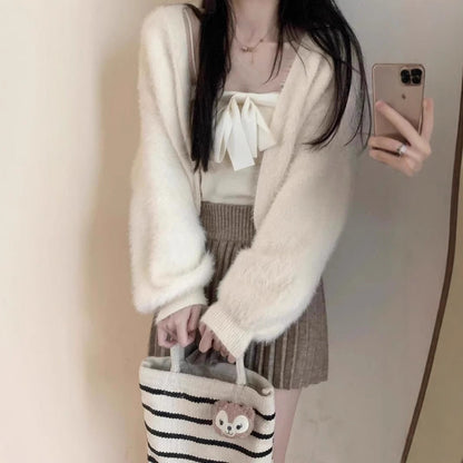 Women's Fluffy Cardigan with Wide Sleeves and Comfortable Cut NOVAE
