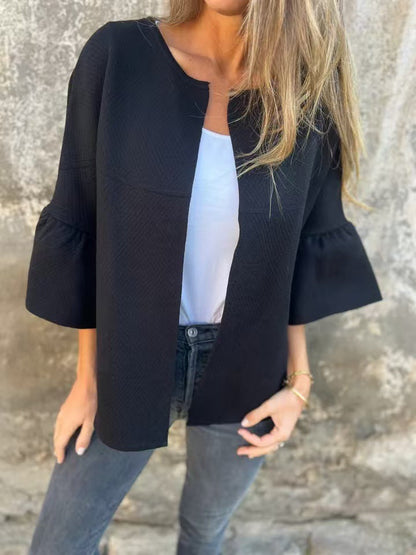 Women's structured jacket with voluminous sleeves NOVAE