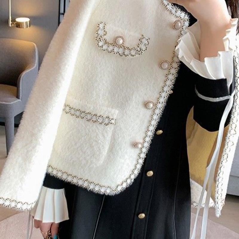 Women's Elegant and luxurious cardigan with pearl embellishments NOVAE