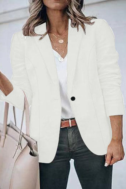 Women's elegant blazer jacket with a tailored cut and discreet pockets NOVAE