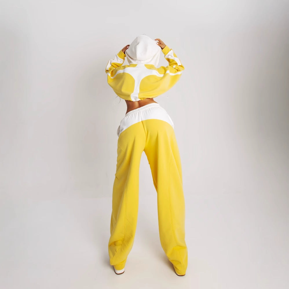 Women's cropped sports jacket with high collar and elasticated waistband NOVAE