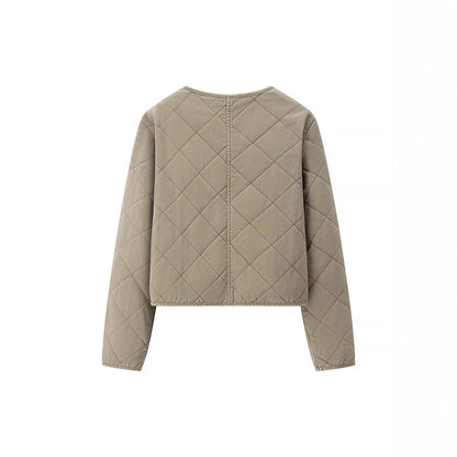 Women's quilted transitional jacket with practical pockets and elegant stand-up collar NOVAE