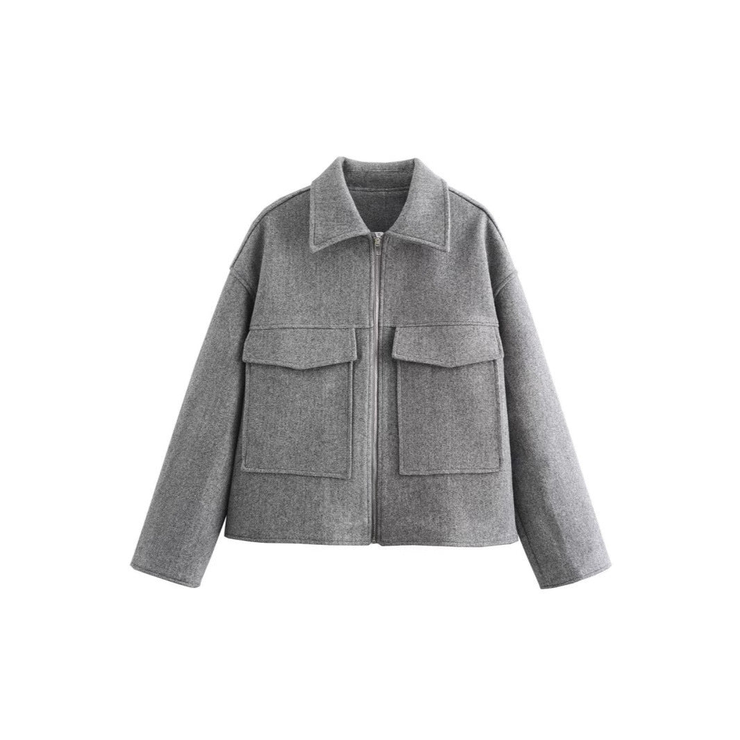 Women's casual jacket with patch pockets and zipper NOVAE